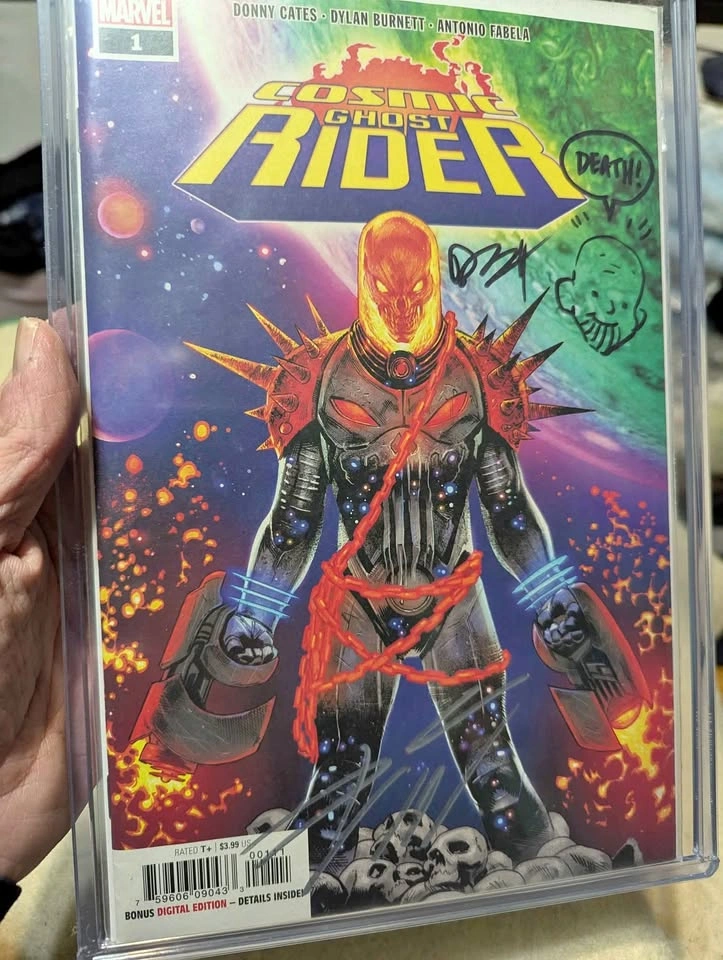 Marvel Cosmic Ghost Rider #1 Signed Comic Book with Sketch