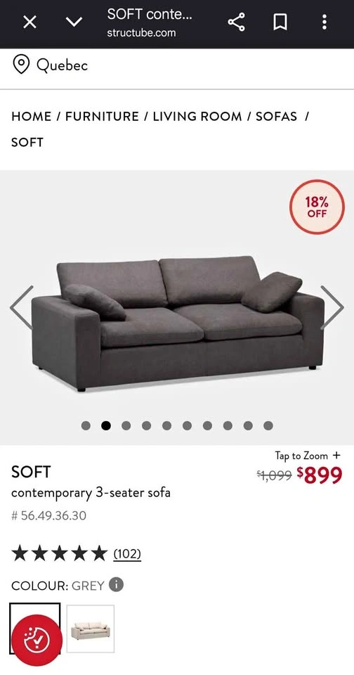 3 Seater Sofa - SOFT Structube