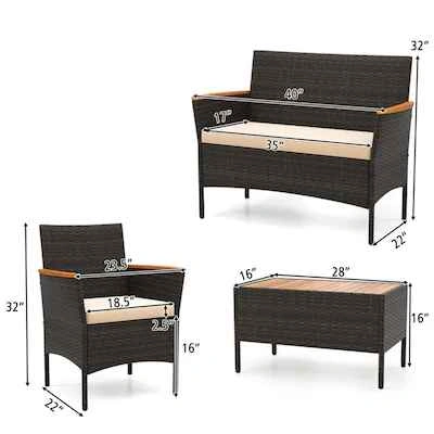 Brand new 4pc patio conversation set. In a box. Unassembled - photo 2
