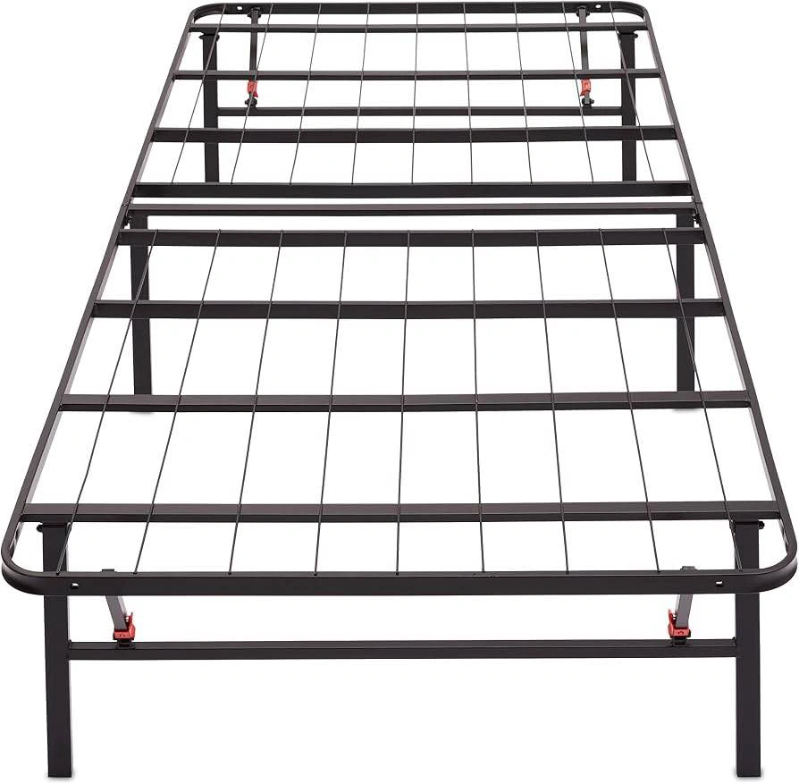 Foldable Twin Metal Bed Frame - Single Size Steel Support - photo 2