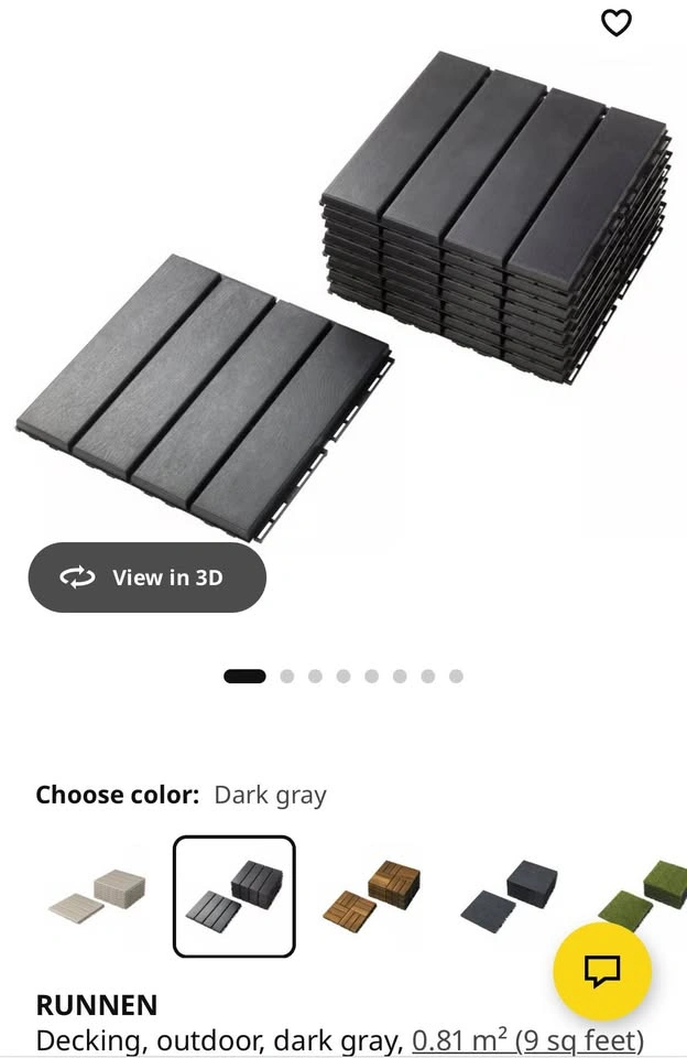 (can deliver) IKEA RUNNEN Dark Grey Deck Tiles - photo 5