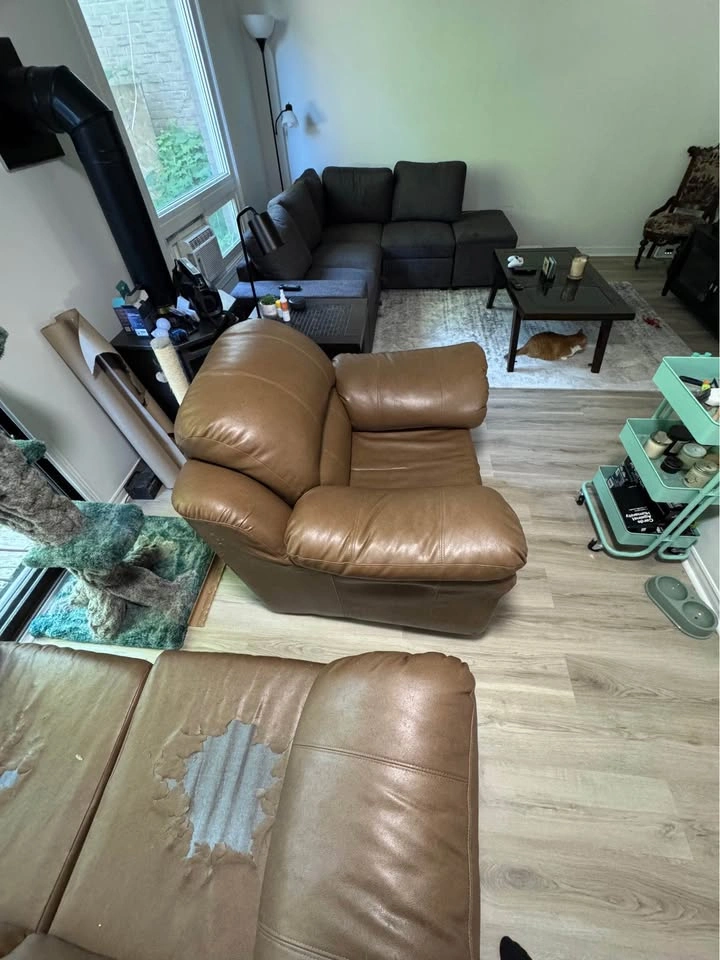 2-Piece Brown Plush Loveseat & Matching Armchair Set - photo 3