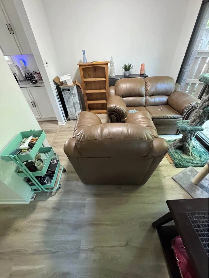 2-Piece Brown Plush Loveseat & Matching Armchair Set - photo 4