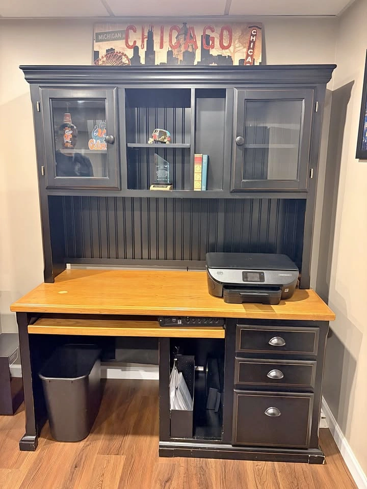 Cindy Crawford Home Desk with Hutch + Matching Bookshelf