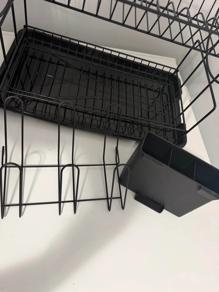 2-Tier Black Metal Dish Drying Rack - photo 2