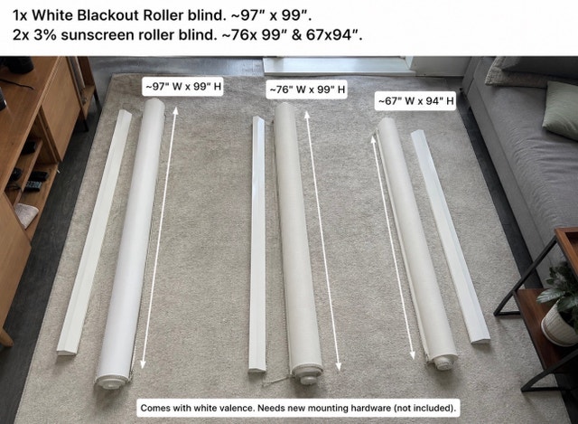Large Roller Blinds / Solar Shades – 3 Pieces
