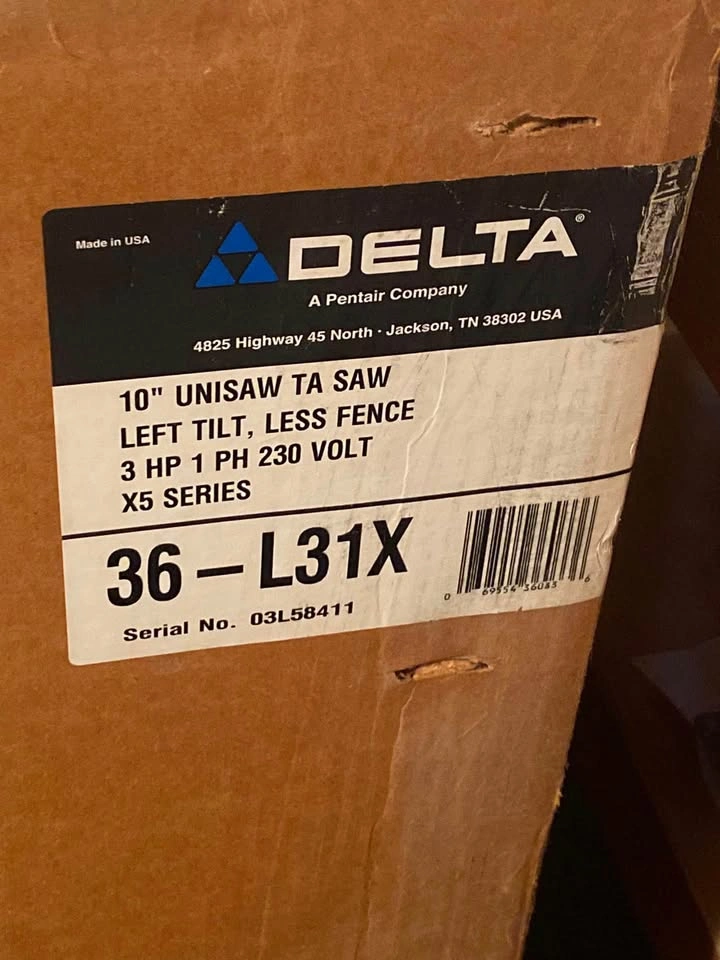Delta 10” Unisaw Table Saw X5 Series – 3HP 230V – New - photo 2
