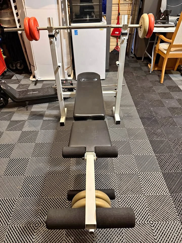 Free Spirit Weight Bench with Barbell and Weights