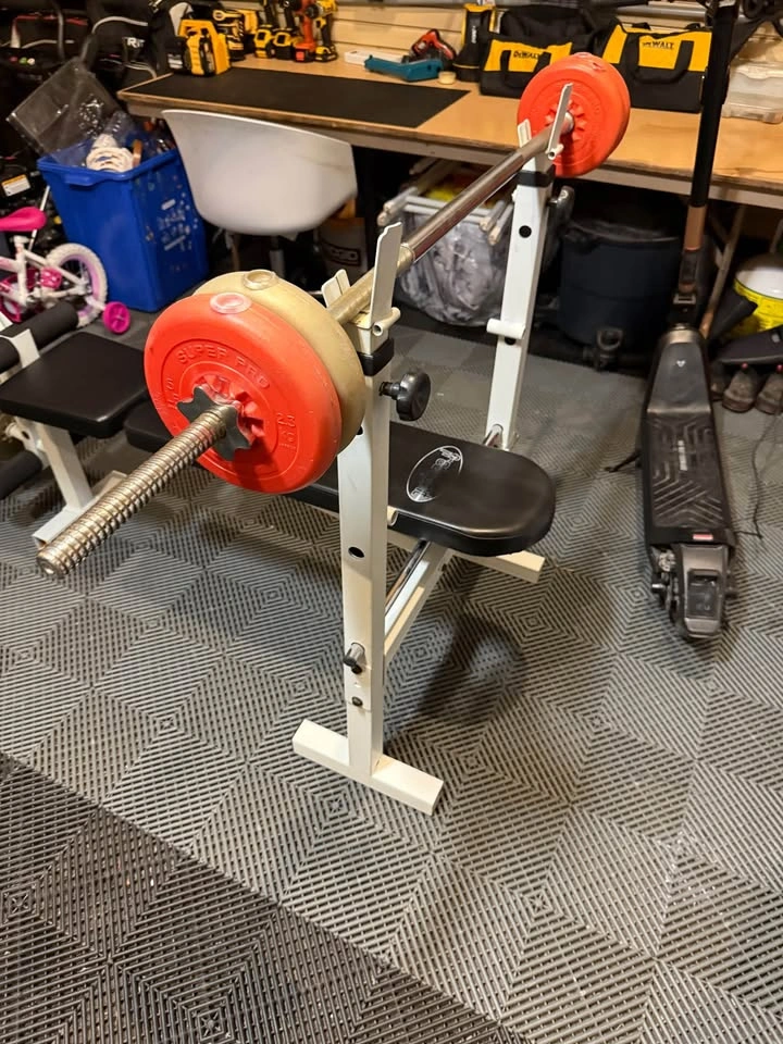 Free Spirit Weight Bench with Barbell and Weights - photo 3