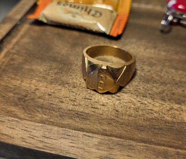 Gold Plated Necklace Chain & Rings - photo 3