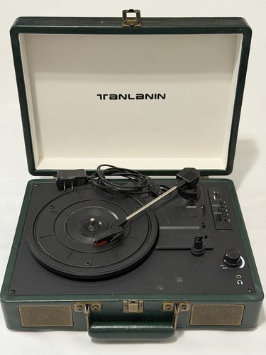 TRANLANIN Suitcase Record Player Turntable w/ Built-In Speakers
