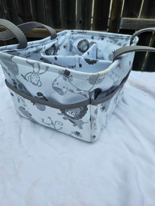 Baby Animal Print Diaper Caddy Storage Basket