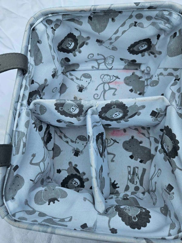 Baby Animal Print Diaper Caddy Storage Basket - photo 2