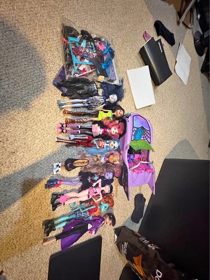 G1 and G3 Monster High Dolls and Batman Figure