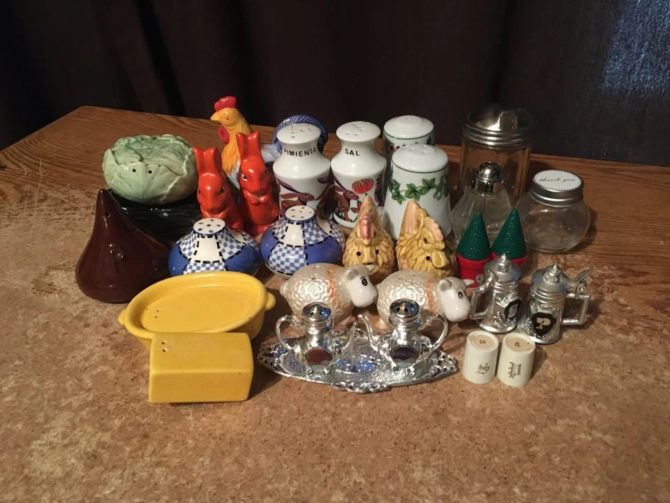 Lot of 11 Salt and Pepper Shaker Sets with Extras