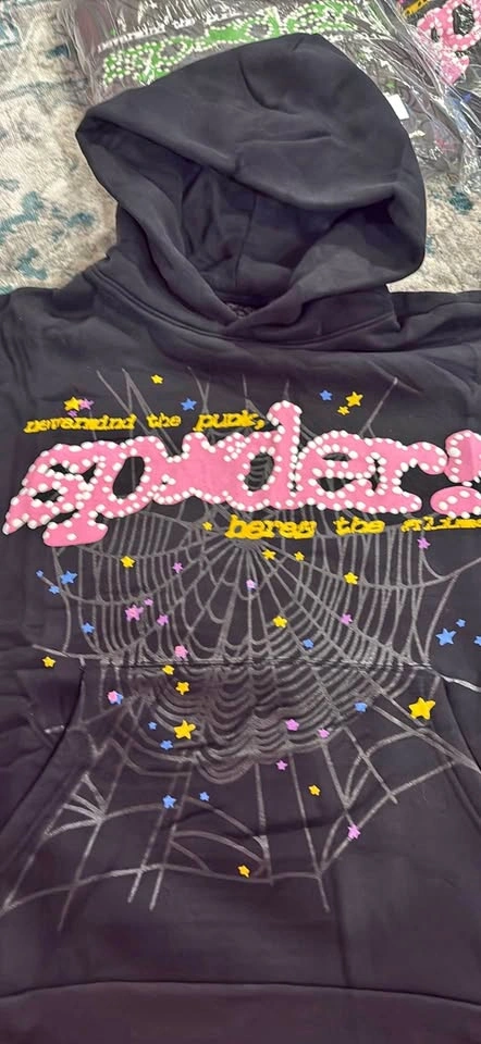 Sp5der black spider web hoodie