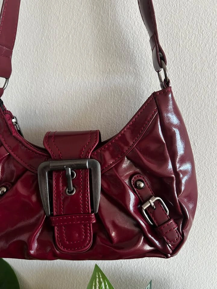 Red/burgundy shoulder bag - photo 2