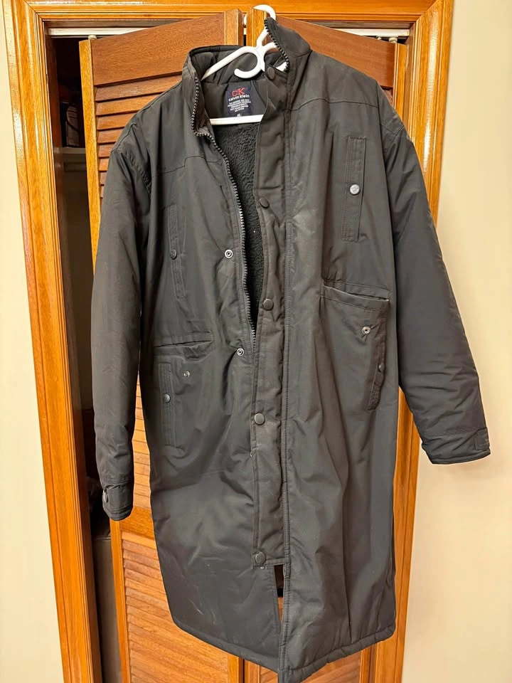 Calvin Klein Black Long Winter Jacket (XL)