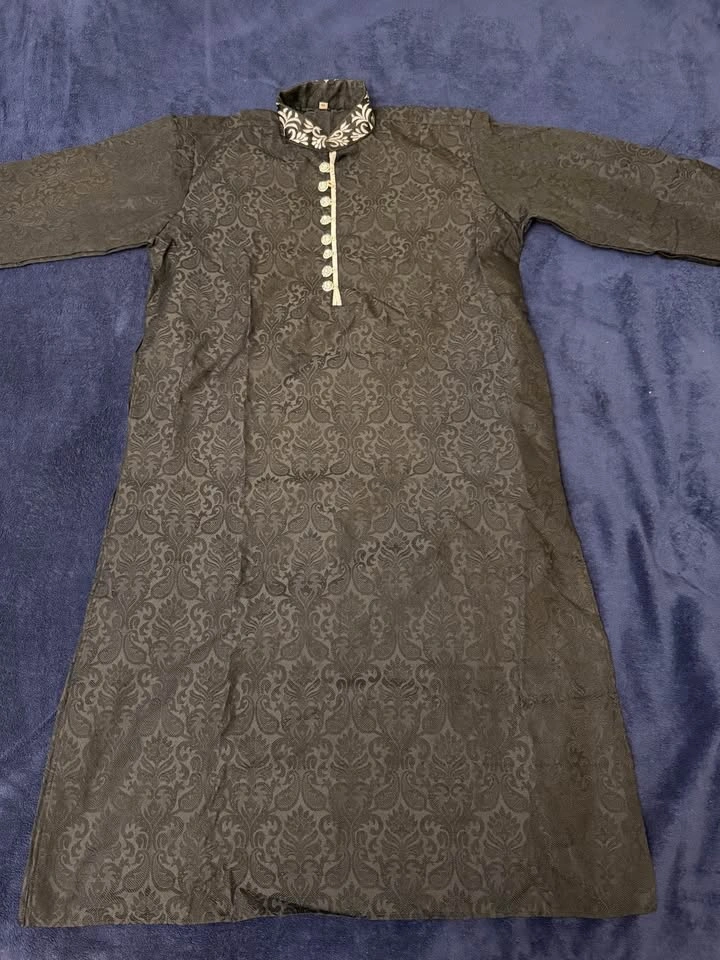 Black Punjabi / Kurta Set (with Pants) - photo 2