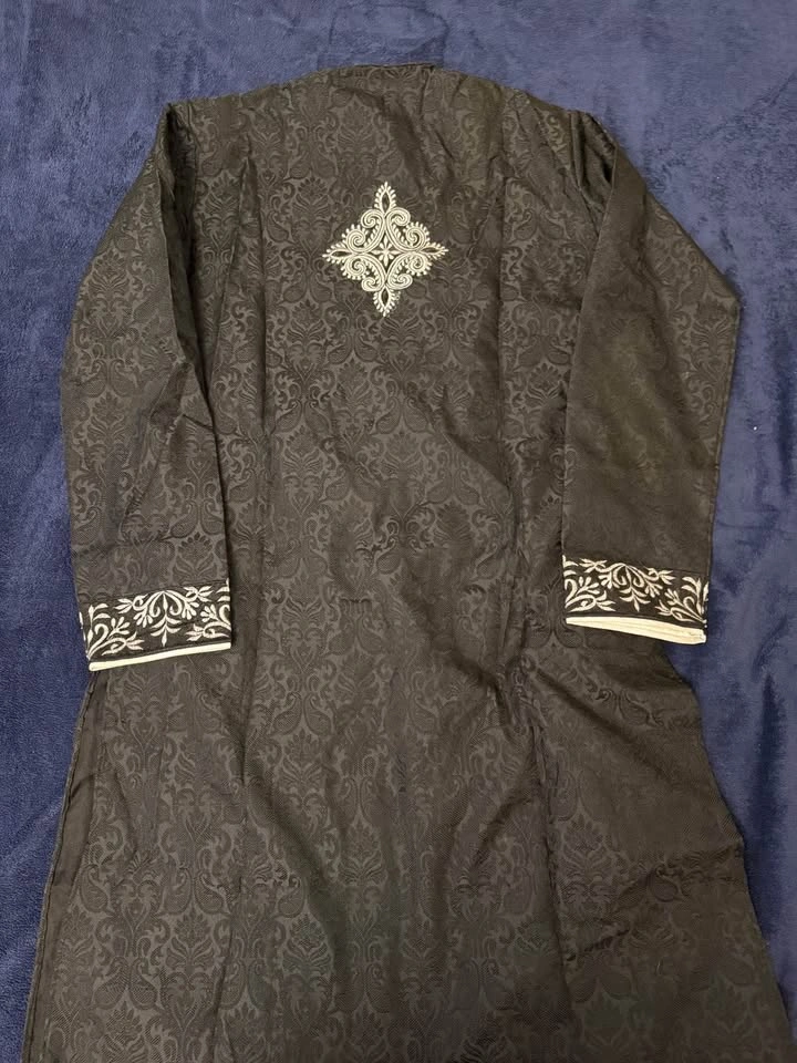 Black Punjabi / Kurta Set (with Pants) - photo 3