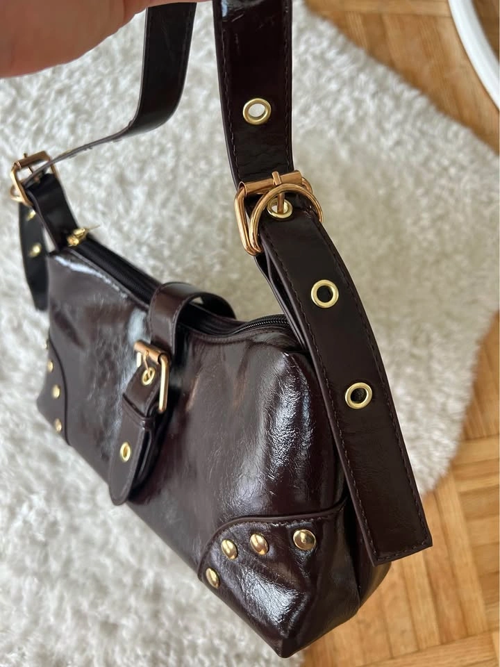 Adjustable coffee color shoulder bag - photo 4