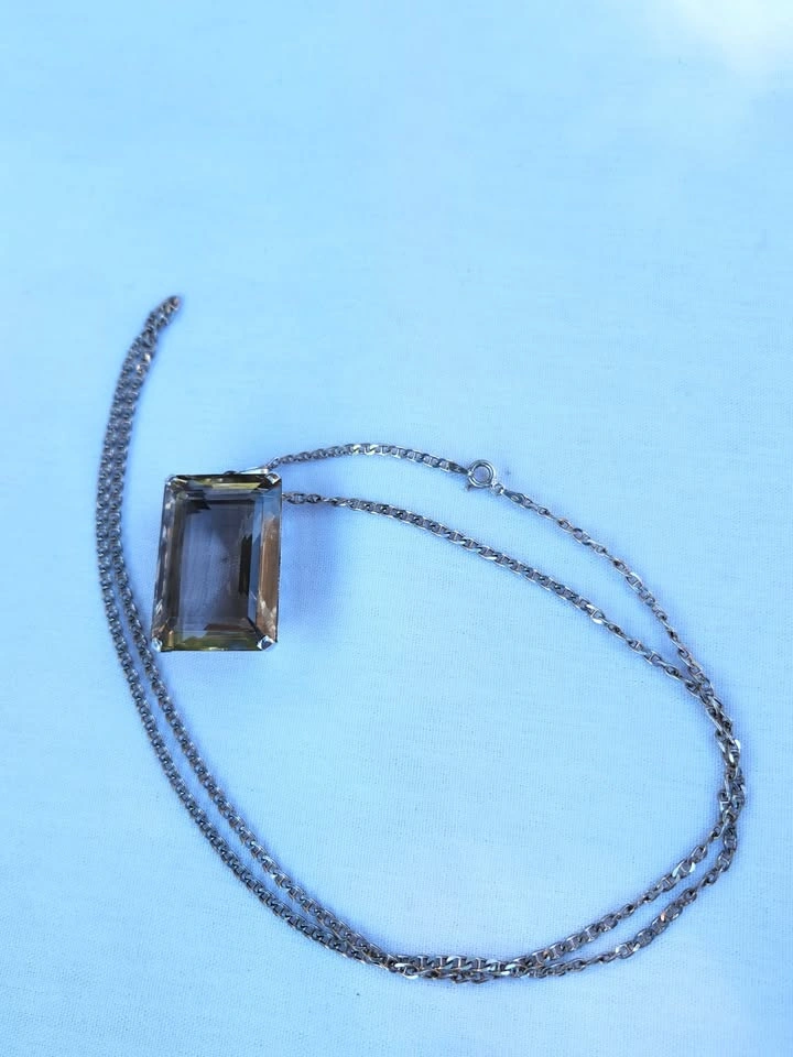 Huge Smoke Quartz Pendant set in Sterling Silver - photo 2