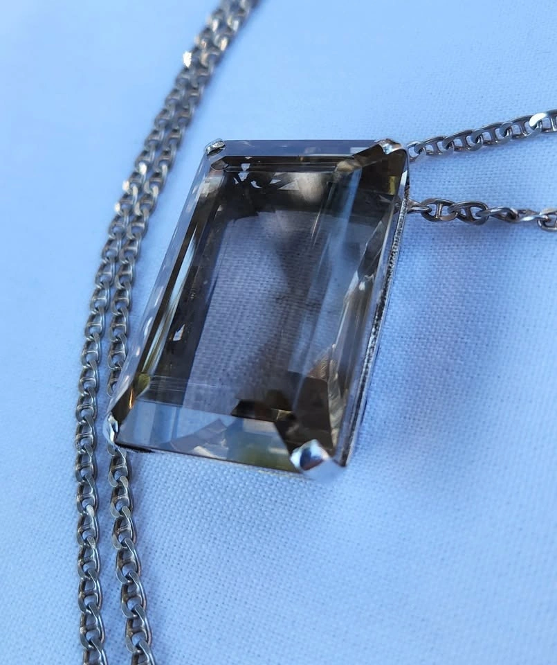 Huge Smoke Quartz Pendant set in Sterling Silver - photo 3