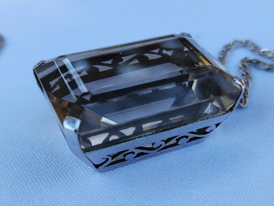 Huge Smoke Quartz Pendant set in Sterling Silver - photo 4