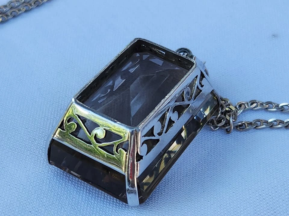 Huge Smoke Quartz Pendant set in Sterling Silver - photo 5
