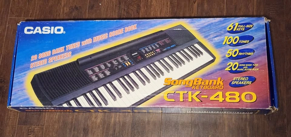 Vintage Casio CTK-480 Piano Keyboard, New Open Box