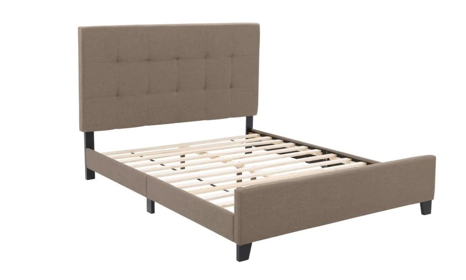 Warm Stone Tufted Double Fabric Bed - photo 2