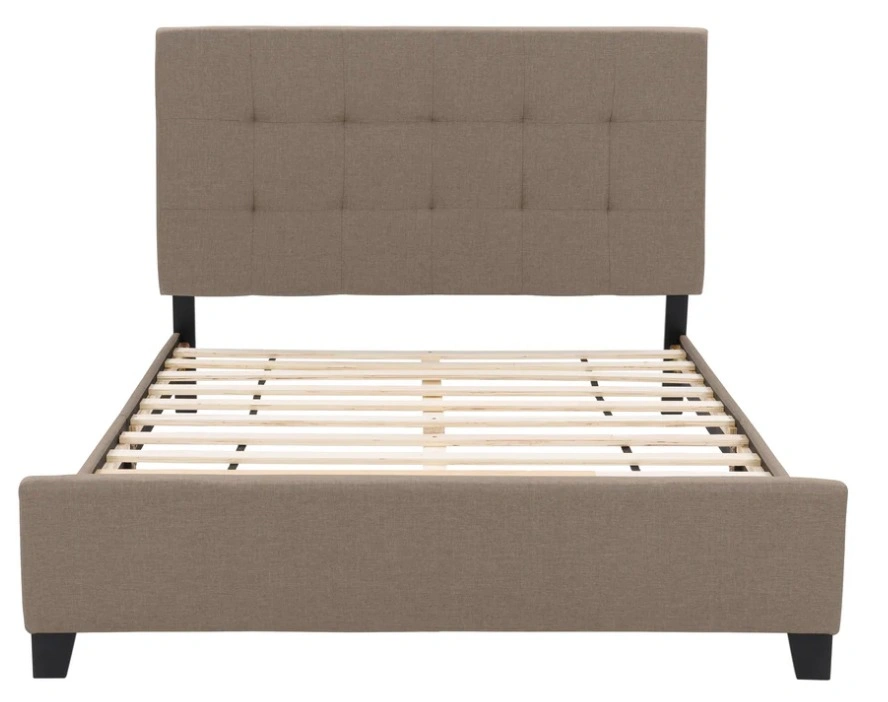 Warm Stone Tufted Double Fabric Bed - photo 3
