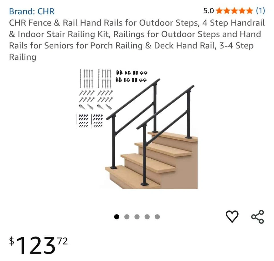 CHR CR Handrail 3-4 Step Stair Railing Kit New In Box - photo 2