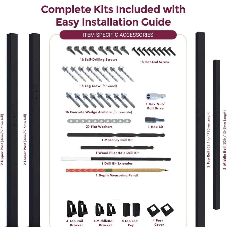 CHR CR Handrail 3-4 Step Stair Railing Kit New In Box - photo 5