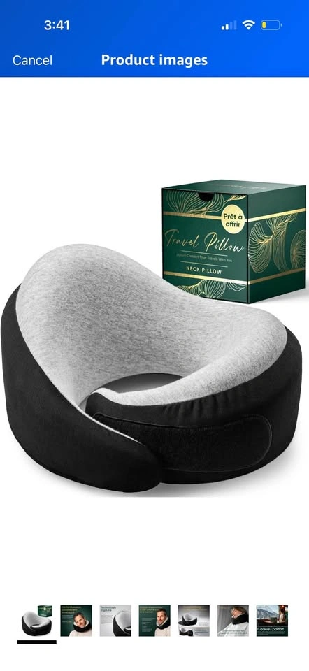 New Adult Travel Neck Pillow - Black