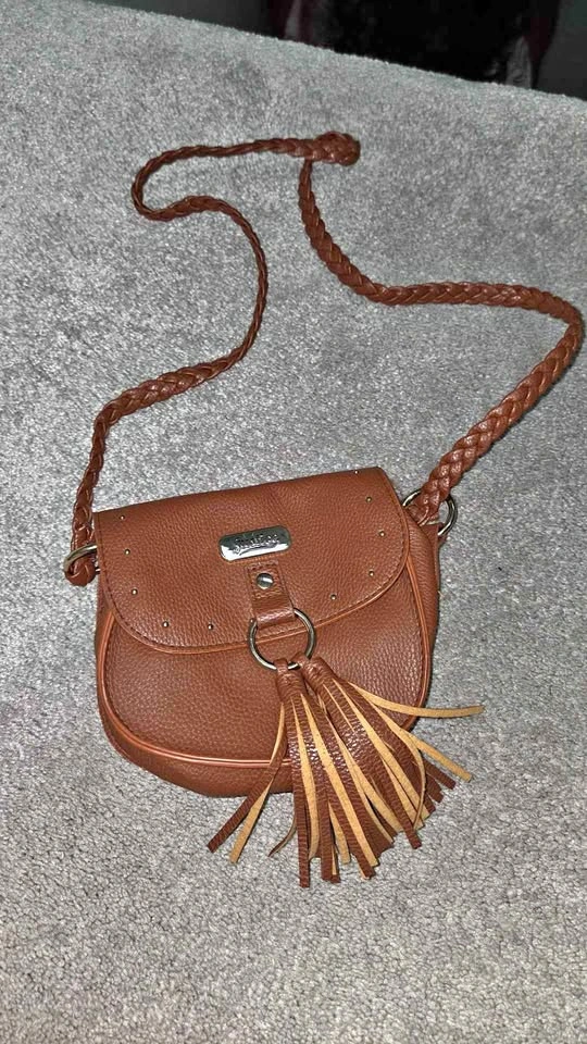 Justice Brown Crossbody Bag with Tassel