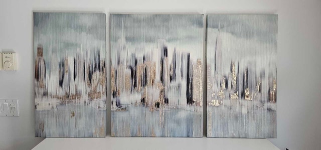 Cityscapes oil painting - set of three