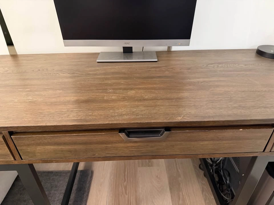 Modern Wood and Metal Desk with Drawers - photo 2
