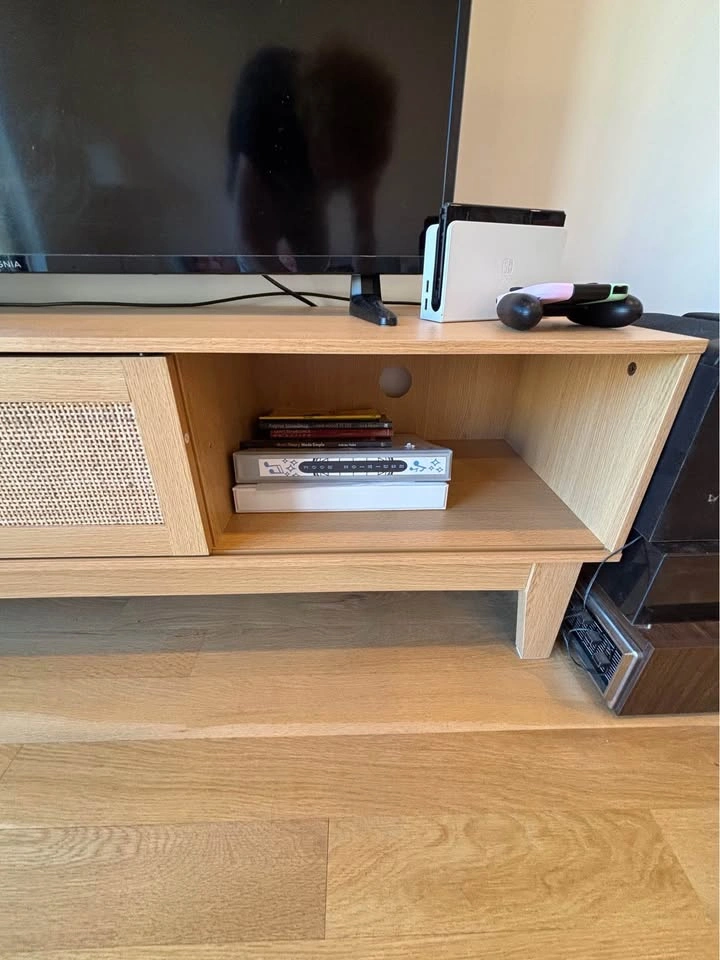 Mid-Century Modern Rattan TV Stand - photo 2