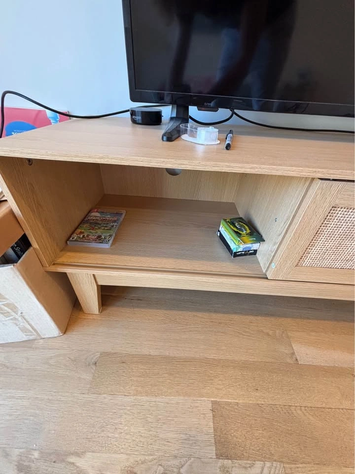 Mid-Century Modern Rattan TV Stand - photo 3