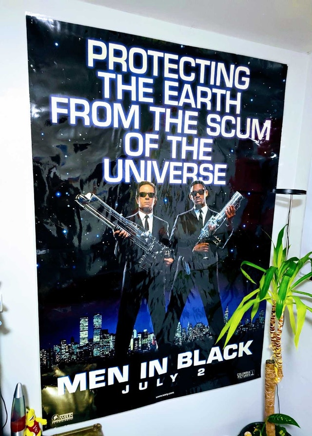 Vintage Grail 1997 Life Size Men In Black Movie Promo Poster