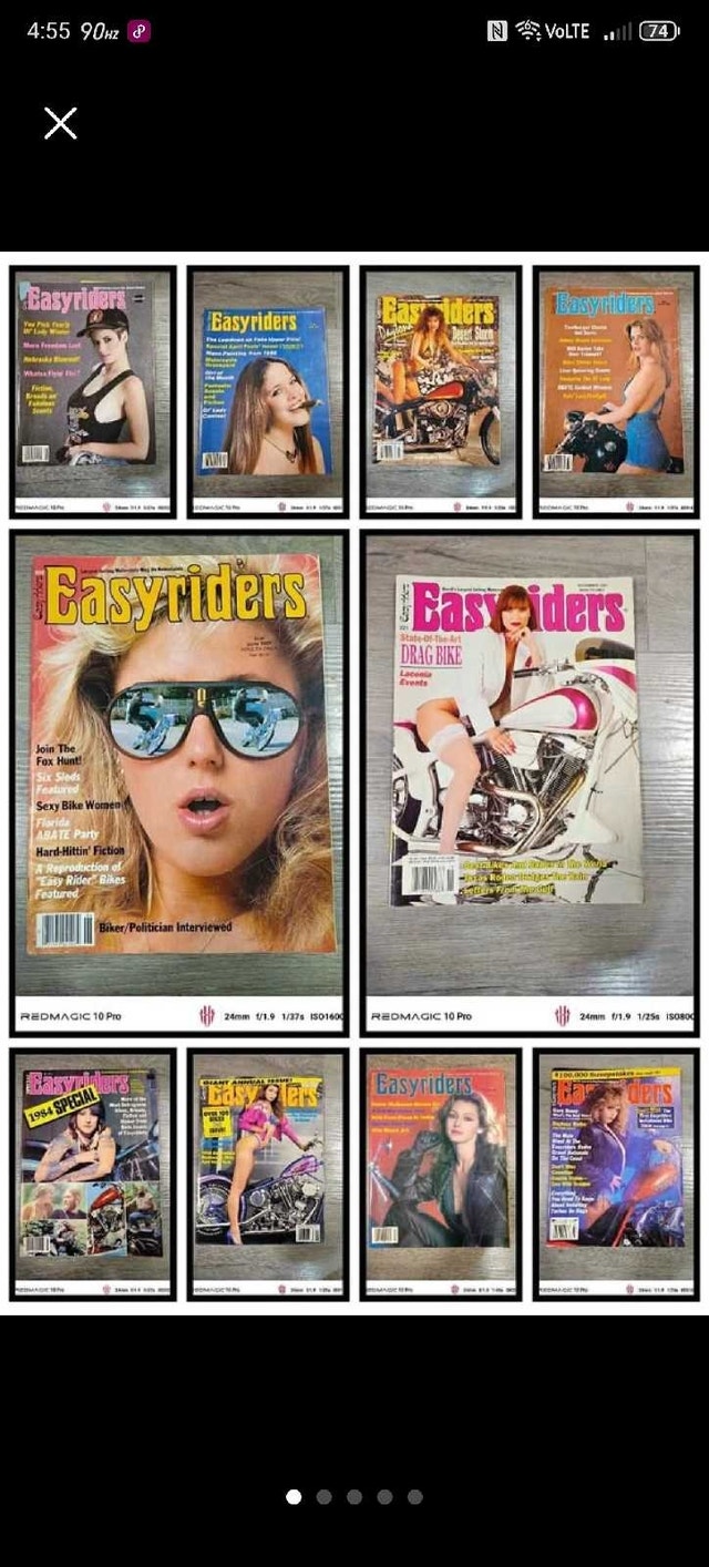 Vintage 70's - 90's Easy Rider Motorcycle Magazines x60