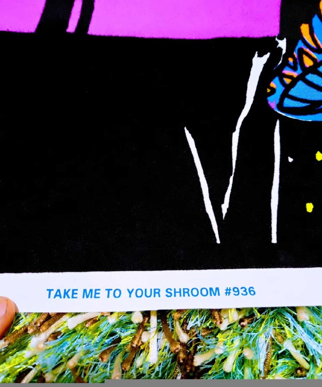 Vintage 1998 Take Me To Your Shrooms Black Lig Poster - photo 4