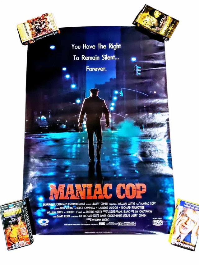 Vintage 1988 Maniac Cop Original Video Store Promo Poster