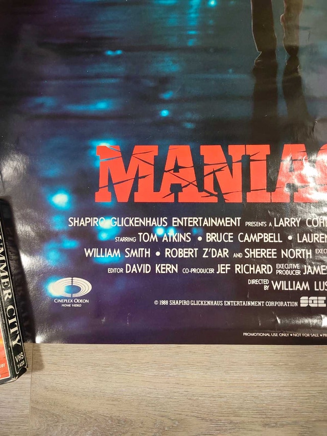 Vintage 1988 Maniac Cop Original Video Store Promo Poster - photo 2