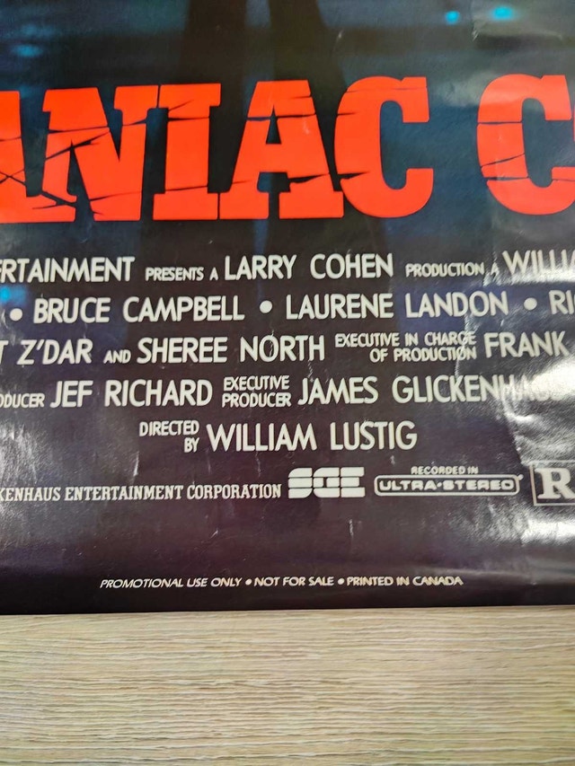Vintage 1988 Maniac Cop Original Video Store Promo Poster - photo 4