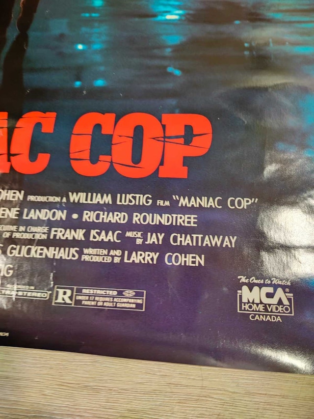 Vintage 1988 Maniac Cop Original Video Store Promo Poster - photo 5