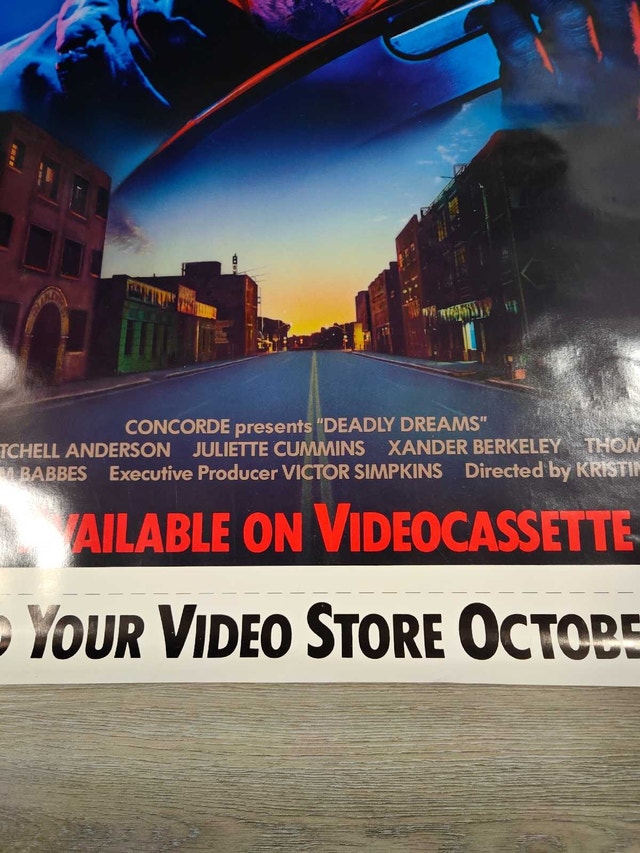 Vintage 1988 Deadly Dreams Original Video Store Promo Poster - photo 5