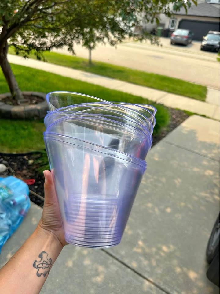 12 clear plastic ice buckets - wedding or other events