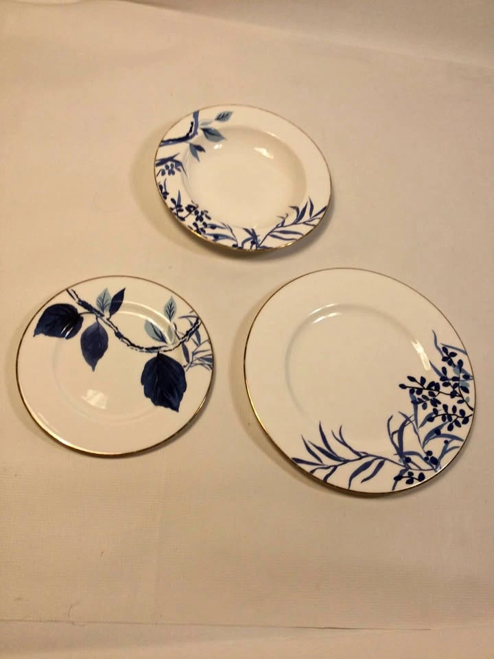 Kate Spade Lenox Birch Way Indigo Plates, Set of 3